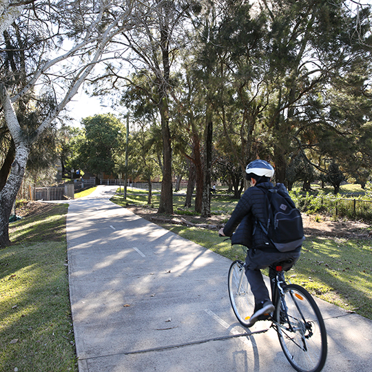  Mackey Park cyclist on bike path